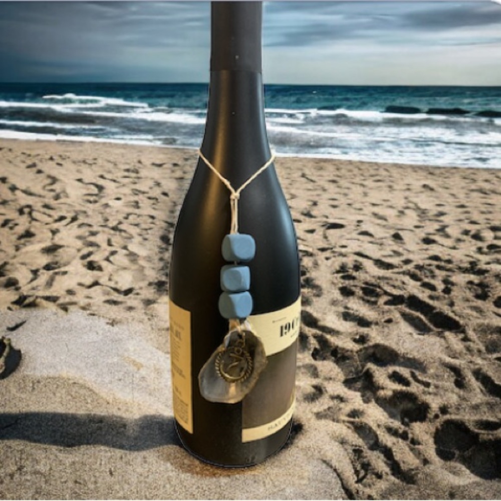 1 - Wine Bottle and Liquor Bottle Charm - Seashell with an Anchor Charm